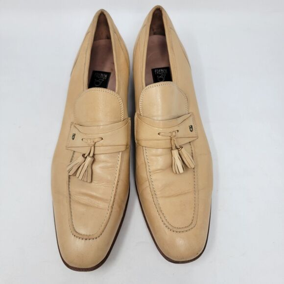 VTG French Shriner Men\'s 47 11.5 N Calfskin Dress Tassel Loafers Italy Shoes main image 15